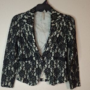 Nicole Black and Cream Lace Blazer size 6